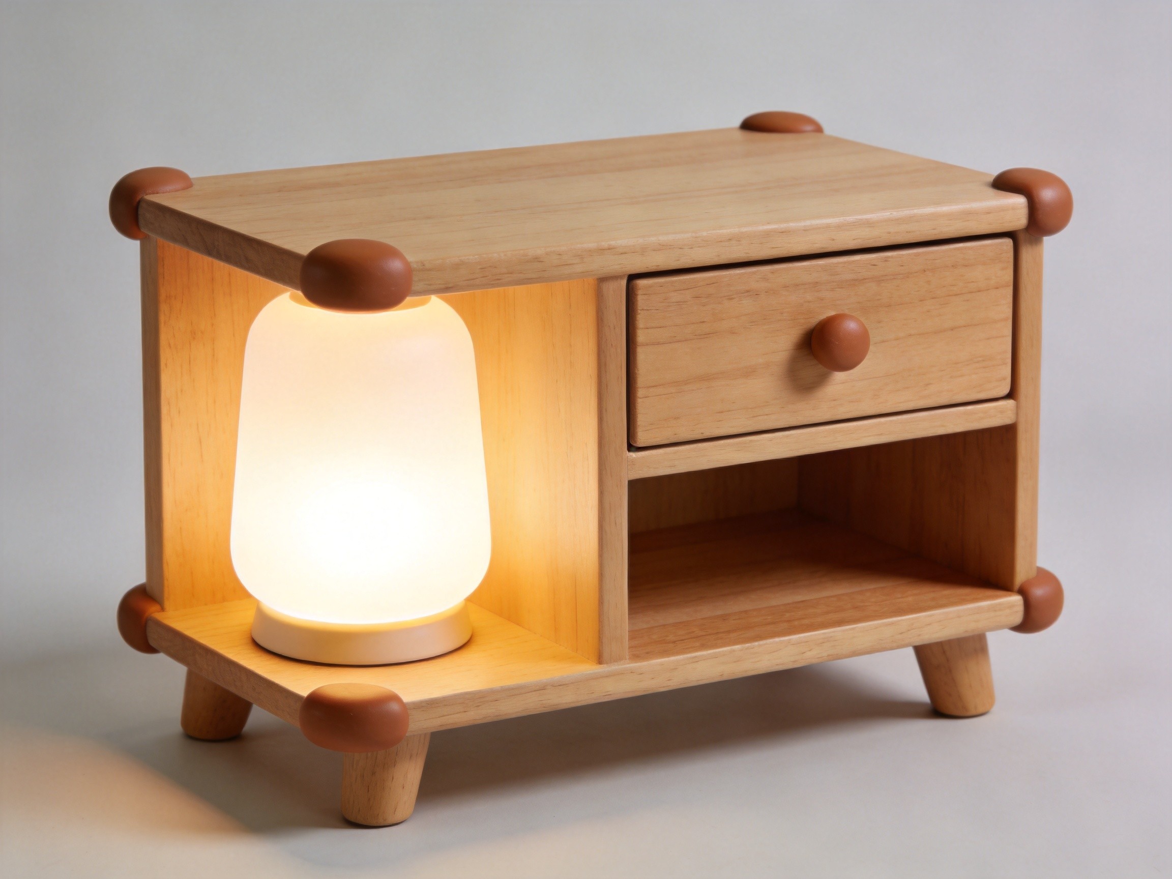 Kids Nightstand With Led Night Light